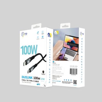 NINE CABLE DUOLINK  100W  TYPE C  TO TYPE C  (2METERS)